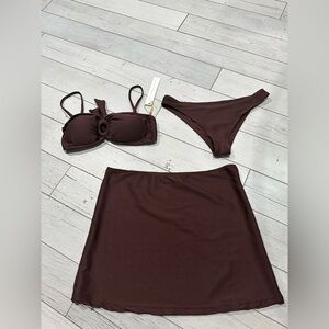 House of Harlow 1960 Dark Brown Bikini Set